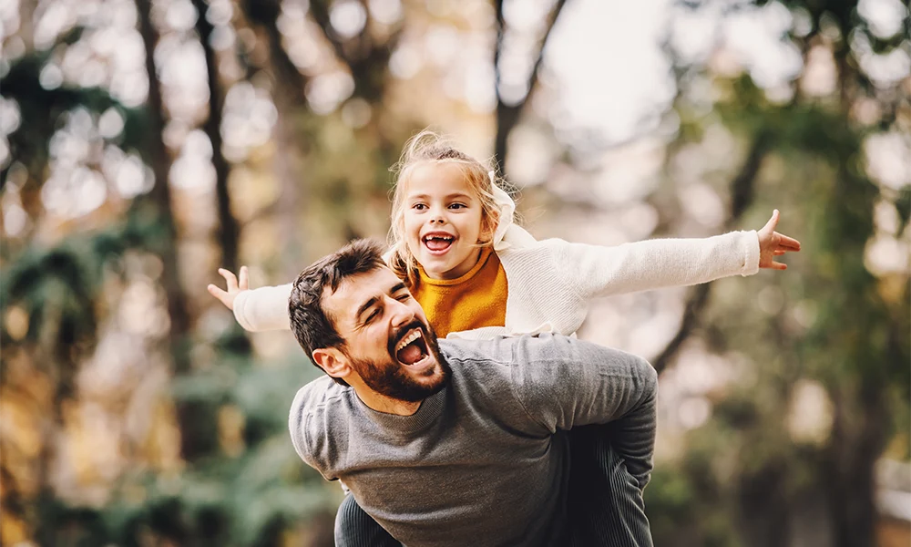 Dad With Child Outdoors Mobile