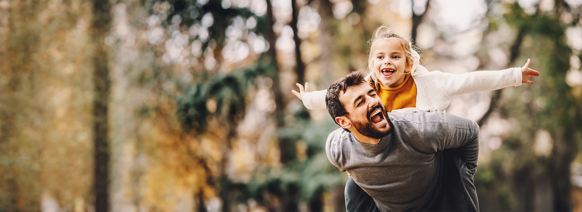 Dad With Child Outdoors
